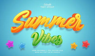 Text Effect Summer Vibes 3d aloha alphabet fresh logo text effect vibes