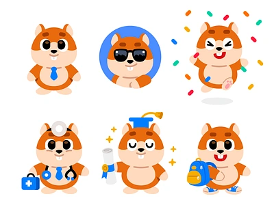 Hamster Mascot for Voltran App animal app branding business cartoon character creative digital doctor flat funny graduate graphic design hamster icon illustration logo mascot student vector