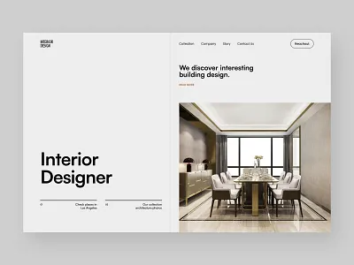 Interior Designer Hero Page Design bold clean creative design designer figma future futuristic interior interior designer minimalist minimalistic ui ui design uiux web design website