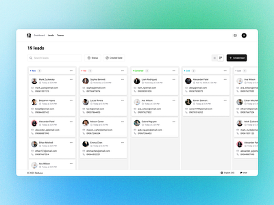 Leads Management add leads board create leads drag leads leads management leads page management organize leads table trello trello board ui design ux design