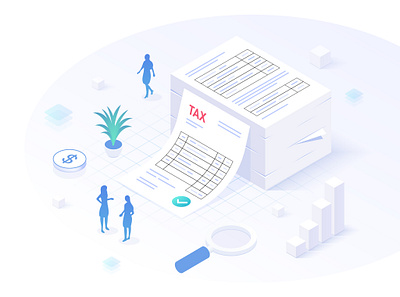 Isometric tax documents. Business illustration 3d app blue business document finance illustration isometric people rates site tax vector web
