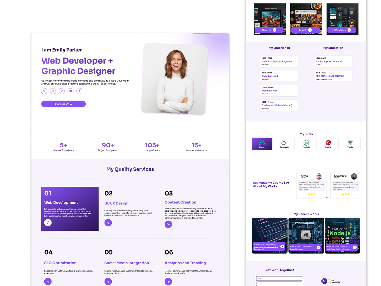 Personal Portfolio Template | HTML, CSS, JavaScript by Arish N on Dribbble
