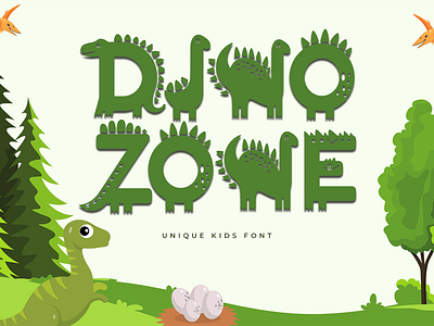 Dino Zone Decorative Kids Font design font handwritten italic lettering logotype script typeface