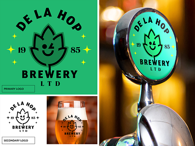 DE LA HOP brewery logo design beer beer artwork beer branding beer label beer logo branding brewery brewery start up craft beer design graphic design illustration label logo logo design merchandise micro brewery ui vector