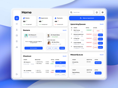 Medical Clinic Dashboard - Home app clinic dashboard design doctor health medical staff typography ui ux