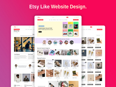 Etsy Like Website Design ecommerce etsy marketplace website shopping website template web design website deisgn wordpress
