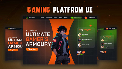 An UI For Gaming Platform figma game gaming ui gaming website graphic design hero section homepage ui ux