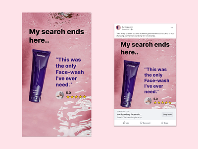 Facebook Ads for Beauty Brands | Cleanser Ads for Curology. beauty ads cleanser ads ecommerce ads facebook ad copy facebook ads instagram ads pick of the month trendy ads unique ads