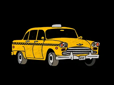 New York Cab art direction branding brooklyn character character design colorful design illustration new york new york city cab nyc procreate taxi ui yellow yellow cab
