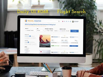 Daily UI #068 - Flight Search daily ui day 068 desktop website fllight search homepage mobile app travel ui ux