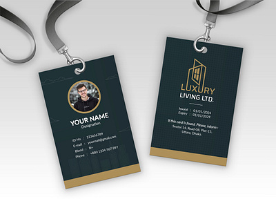 ID card for luxury living ltd branding graphic design logo