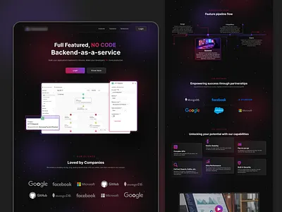 Backend building - Landing Page backend appication glassmorphism landing page software management ui website website ui