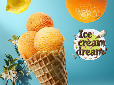 IceCreamDream.Summer: citrus orchard. branding creaive design graphic design ideas keyvisual