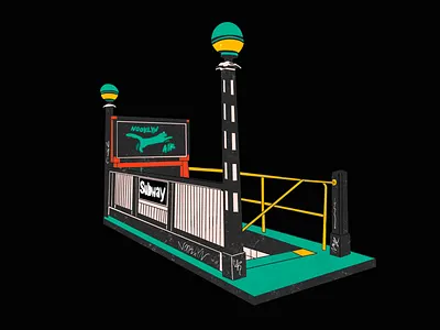 New York Subway Entrance art direction illustration new york new york subway nooklyn nooklyn air nyc subway subway station sybway entrance