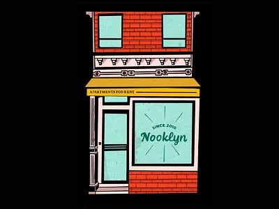 Nooklyn Store Front apartments art direction branding character character design colorful illustration new york nooklyn nyc nyc illustration procreate real estate