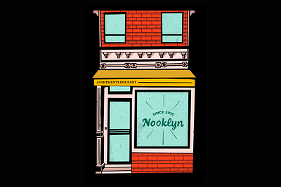 Nooklyn Store Front apartments art direction branding character character design colorful illustration new york nooklyn nyc nyc illustration procreate real estate