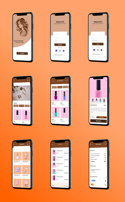 Cosmetic Item E-Commerce Mobile App UI beauty item ui cosmetic mobile app ui e commerce app interface mobile app ui mobile ui ui user interface