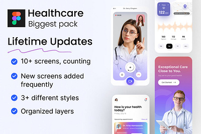 Healthcare app design pack UI KIT app design app ui kit healthcare healthcare app hospital hospital app medical medical app medicine medicine app