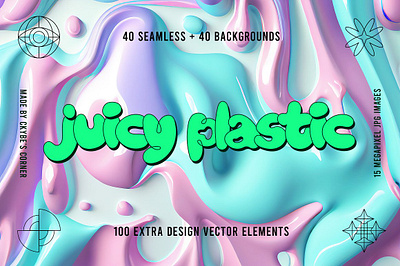 Juicy Plastic - Seamless & Melted 3d abstract background color concept design digital glass graphic illustration juicy plastic seamless melted light neon rainbow technology texture wave