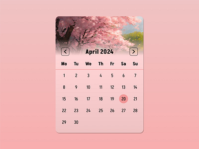 Calendar Design autumn calendar calendar design daily challenge daily ui daily ui challenge daily ui challenges desk calendar digital art fall pink spring summer ui ui daily challenges ui design wall calendar winter