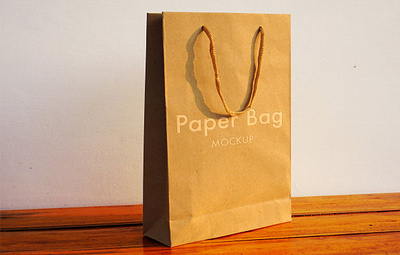 Paper Bag Mockup background buy design empty gift handle isolated merchandise package paper bag mockup retail sale shop store template