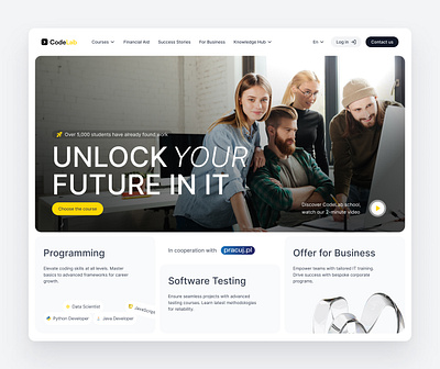 IT school with courses Website concept courses education figma photoshop redesign school ui ux webdesign website