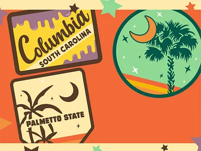 south carolina palmetto tree with crescent moon patch set born and raised columbia south carolina columbia south carolina map palmetto moon palmetto tree palmetto tree crescent moon sc flag south carolina flag