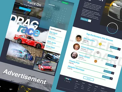 Demo Website for a Drag Racing Event branding design graphic design illustration typography ui ux