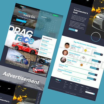 Demo Website for a Drag Racing Event branding design graphic design illustration typography ui ux