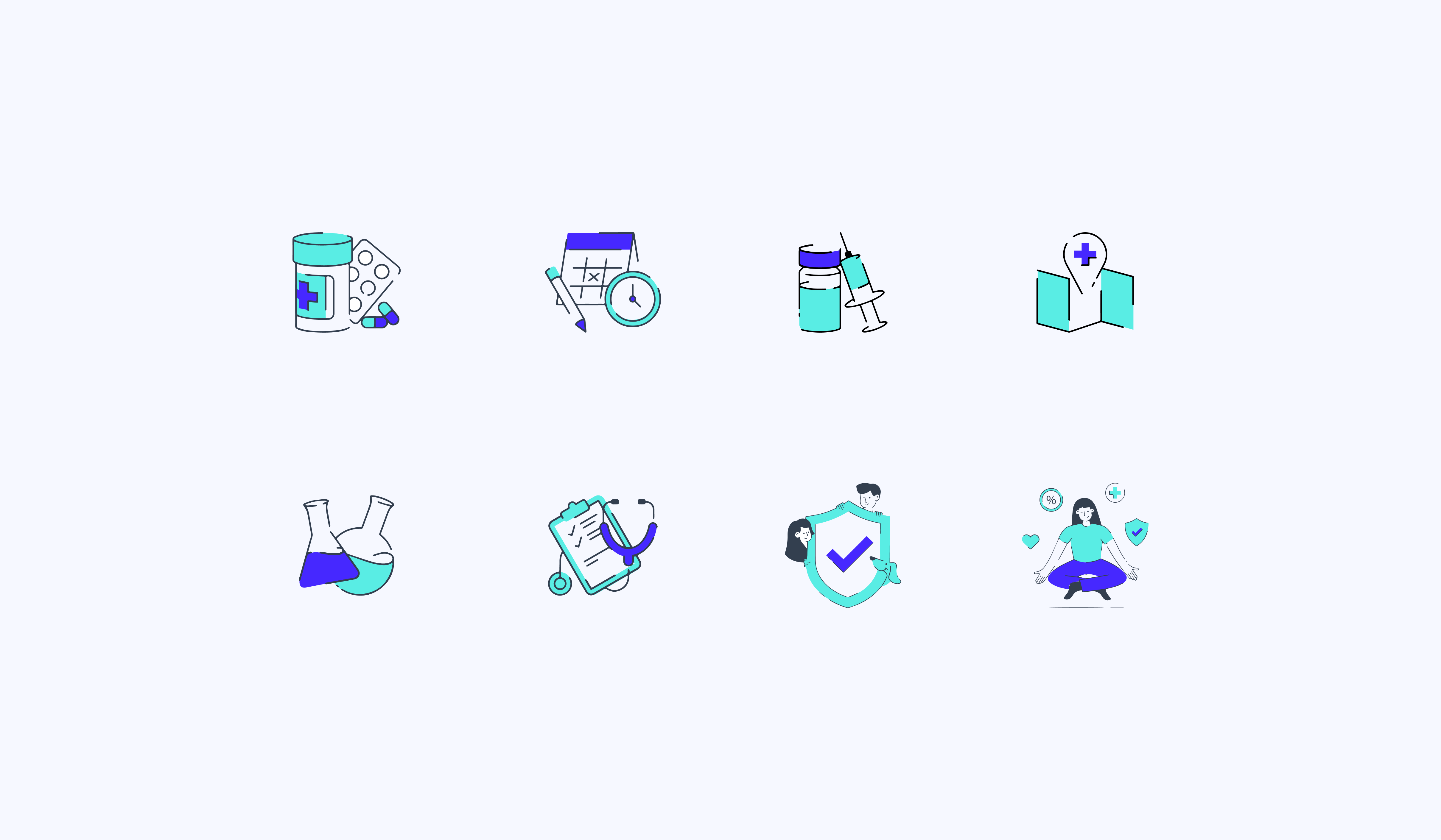 Healthfirst Icons clinic doctor figma healthcare healthfirst hospital icons illustrations medicine medicines online consultation