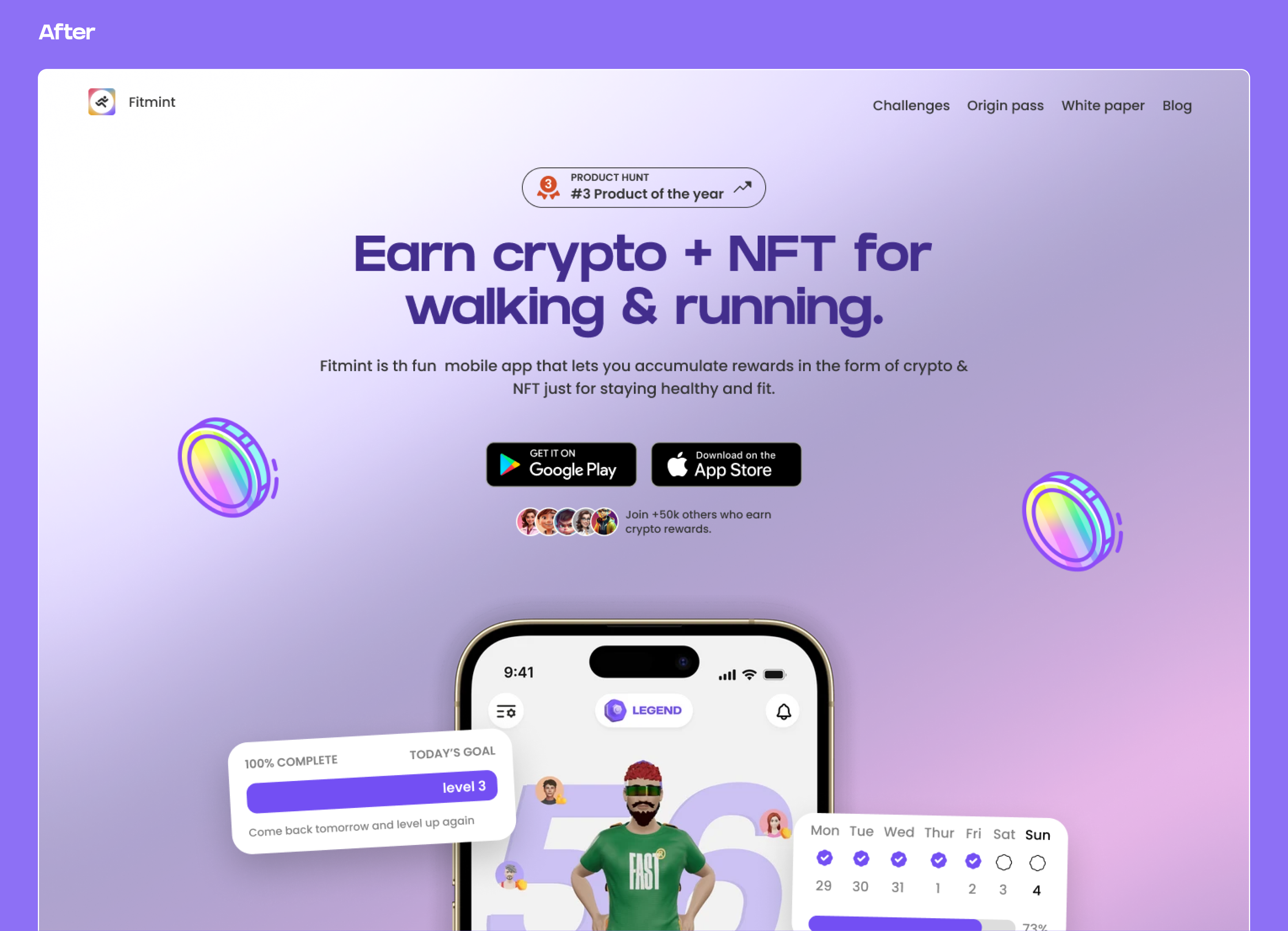 Landing page redesign - Fitmint crypto landing page nft nfts product design product designer startup ui ui designer ui ux ui ux designer uiux uiux designer ux ux designer web design