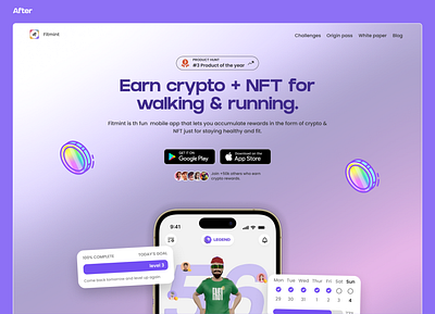 Landing page redesign - Fitmint crypto landing page nft nfts product design product designer startup ui ui designer ui ux ui ux designer uiux uiux designer ux ux designer web design