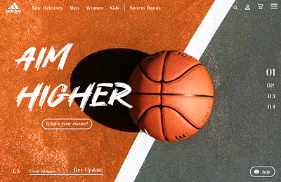 Aim Higher adidas branding design graphic design landing page sports ui uiux