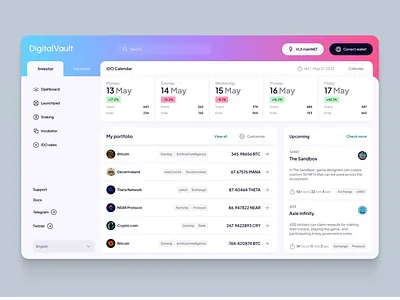 Digital Vault branding clean coin crypto dashboard design graphic design illustration logo minimal typography ui vector web3