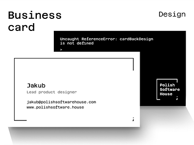 Business card design for software house achromatic business business card card creative design it monoch no color software softwarehouse startup ui