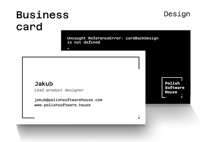 Business card design for software house achromatic business business card card creative design it monoch no color software softwarehouse startup ui
