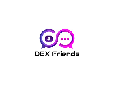 DEX Friends voice & text chat logo 3d branding business logo design graphic design illustration logo logo designe minimalist logo ui