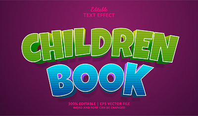 Text Effect Children Book 3d book cartoon text effect