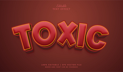 Text Effect Toxic 3d cartoon game logo toxic