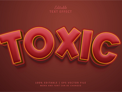 Text Effect Toxic 3d cartoon game logo toxic