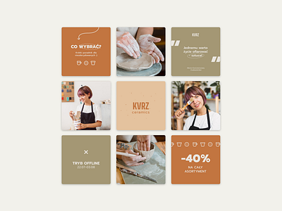 Kvrz Ceramics | Social Media brand identity branding ceramic ceramics design graphic design handmade handmade branding social media