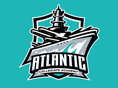Atlantic Collegiate Academy athletics badge branding college design football identity illustration logo logotype mascot logo school sports vector
