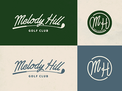 Melody Hill Golf Club - Brand & Logo Design ball branding course design golf golfing graphic design handstyle illustration logo rhode island typography vector