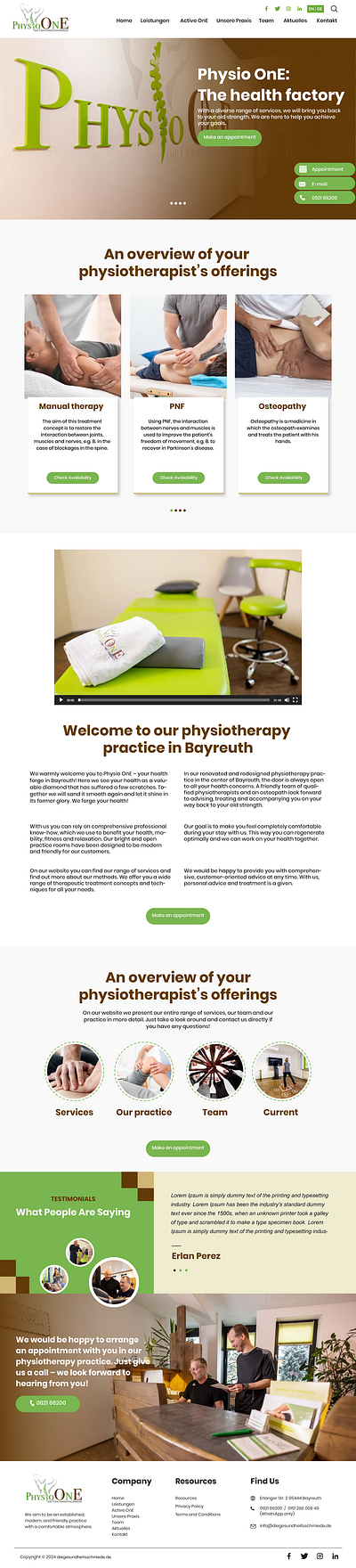 Physiotherapist website UI/UX design. branding design graphic design typography ui ui design ux ux design web design
