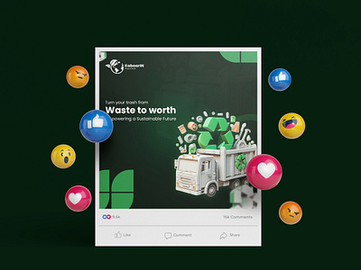 Recycling Mobile App Social Media Post Design adobe illustrator adobe photoshop cc design graphic design poster posts social media post