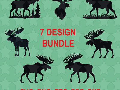 MOOSE DESIGN BUNDLE animals animation branding camping clipart forest animal graphic design logo moose moose png moose svg mountain nature