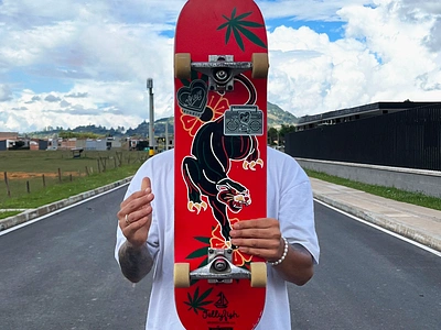 JELLYFISH SKATEBOARDS - PANTERA art art direction artwork brand branding colombia design dibujo draw graphic design illustration ilustracion logo marca marijuana skate skateboarding tattoo vector weed