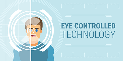 Discover the future with Eye Controlled Technology! 👁️✨ Revolut advanced art computer control cutting edge eye eye tracking flat illustration future human illustration innovation innovative interaction smart tech tech revolution technology vector vector illustration