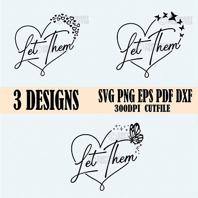 Let them Svg, Inspirational Word Svg,Eps,Png,Dxf,Pdf animals animation branding clipart graphic design inspiraional word let them svg