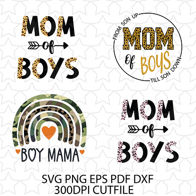 Mom Of Boys Design Bundle animals animation branding clipart cricut cutfile design eps graphic design illustration logo svg ui